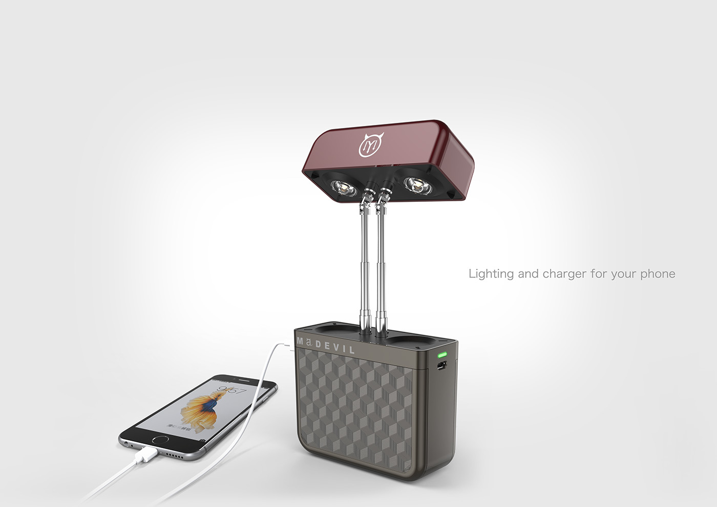 Desk lamp，portable battery，Little magic treasure，fashion，beautiful，industrial design，